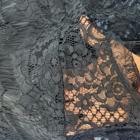 YELLOW star black lace dress size small - Picture 5 of 11